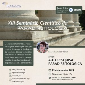 Cartaz do XIII Seminário Científico da Paradireitologia